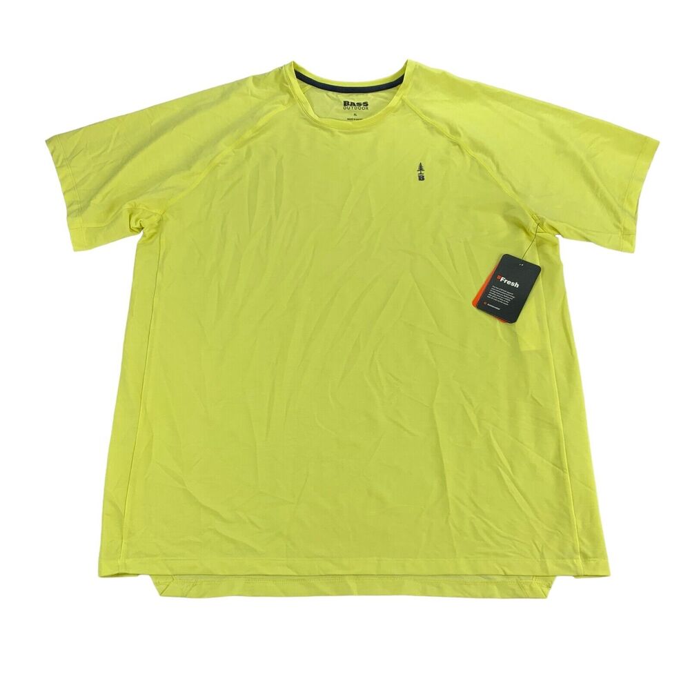 Bass Outdoor Mens Path Performance Logo Crewneck Short Sleeve T-Shirt Yellow XL